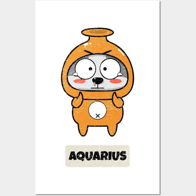 Funny Zodiac Baby Aquarius Wall Art by vukojev-alex